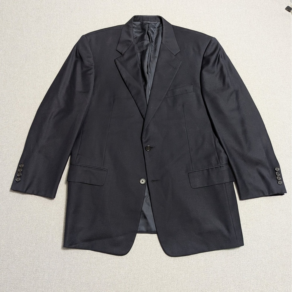 Hickey Freeman Bespoke Men's 42R Black Wool Blazer Sport Coat 2-Button Union USA